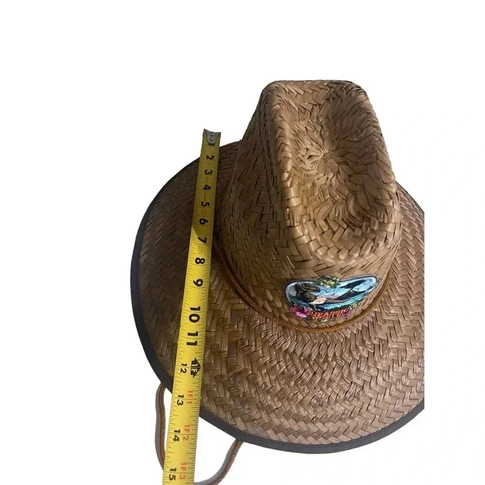 Jurassic World Straw Safari Sun Hat Draw Cord Adult OSFM 100% Straw Comfort Band